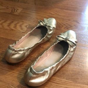 Jack Rogers Gold Ballet Flats